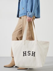 Hush Cream Charlotte Canvas Graphic 100% Cotton Tote Bag - Image 1 of 4