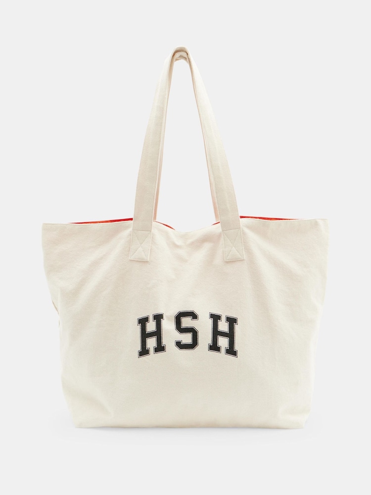 Hush Cream Charlotte Canvas Graphic 100% Cotton Tote Bag - Image 2 of 4