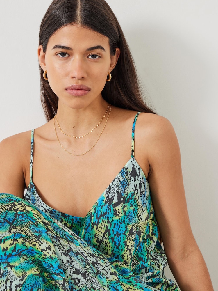 Hush Green Sydney Printed Maxi Slip Dress - Image 1 of 4