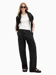 AllSaints Black Barbara Trousers - Image 1 of 8