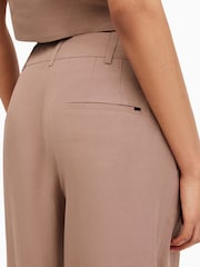 AllSaints Brown Deri Lyn Trousers With Linen - Image 4 of 6