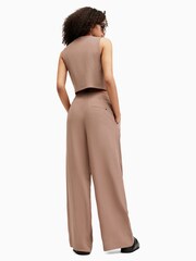 AllSaints Brown Deri Lyn Trousers With Linen - Image 5 of 6