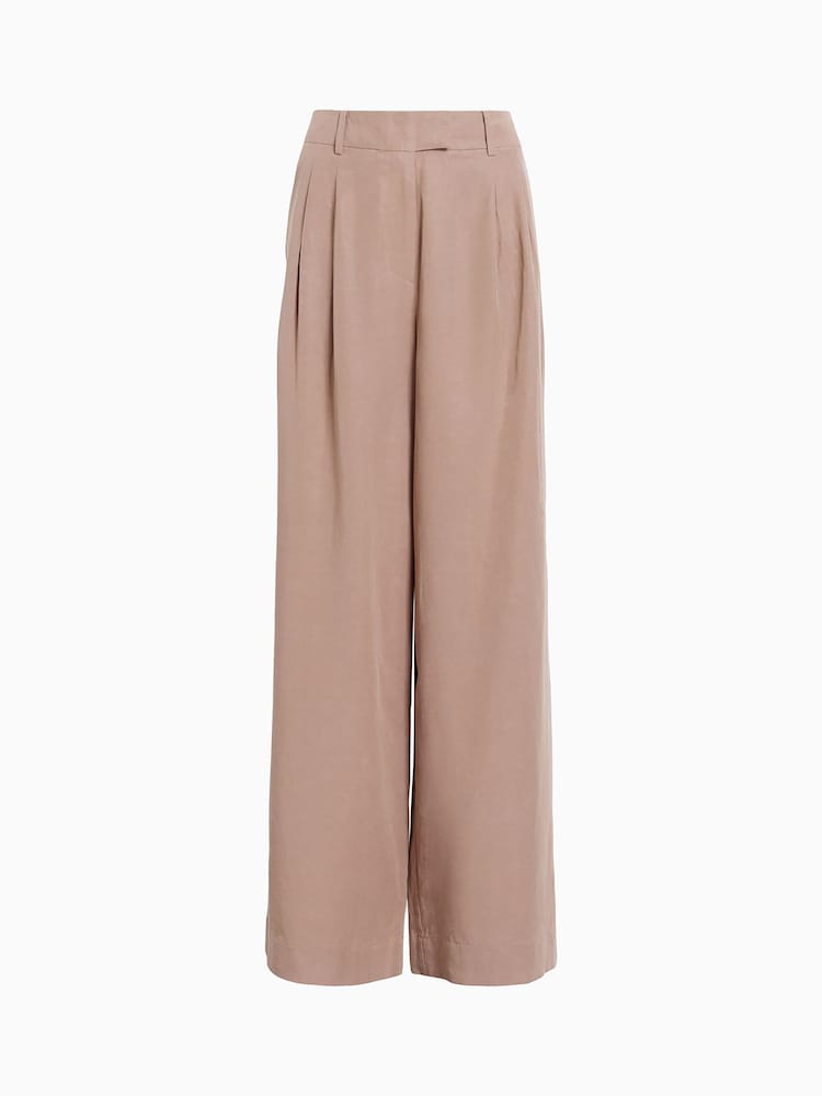 AllSaints Brown Deri Lyn Trousers With Linen - Image 6 of 6