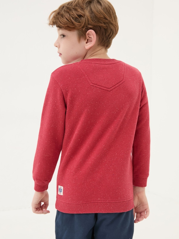 FatFace Red Space Crew Sweater - Image 2 of 5