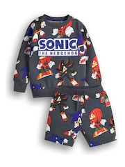 Vanilla Underground Grey Boys Sonic Sweatshirt and Shorts Set - Image 1 of 5