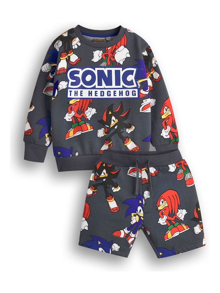 Vanilla Underground Grey Boys Sonic Sweatshirt and Shorts Set - Image 1 of 5