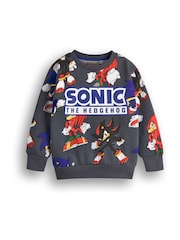 Vanilla Underground Grey Boys Sonic Sweatshirt and Shorts Set - Image 2 of 5