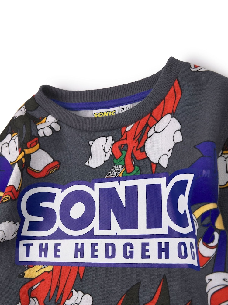 Vanilla Underground Grey Boys Sonic Sweatshirt and Shorts Set - Image 5 of 5