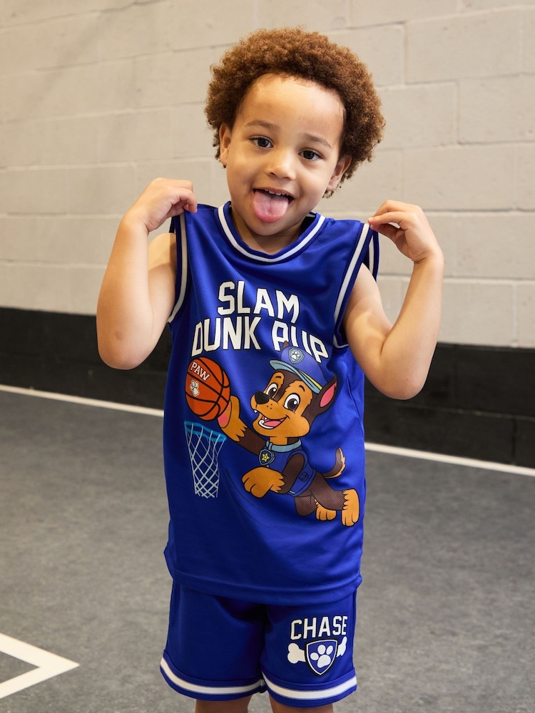 Niebieski - Vanilla Underground Paw Patrol Kids Marshall 2 Piece Basketball Set - Image 7 of 8