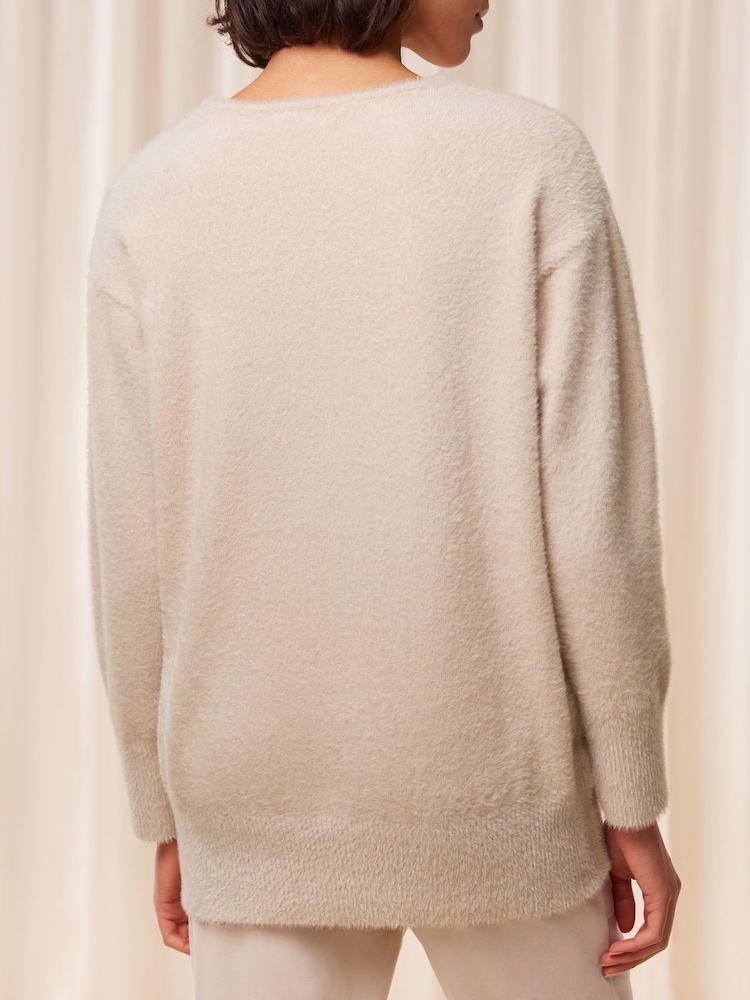 Triumph Cream Smart Thermal V-Neck Sweater - Image 2 of 5 Triumph Cream Smart Thermal V-Neck Sweater - Image 2 of 5