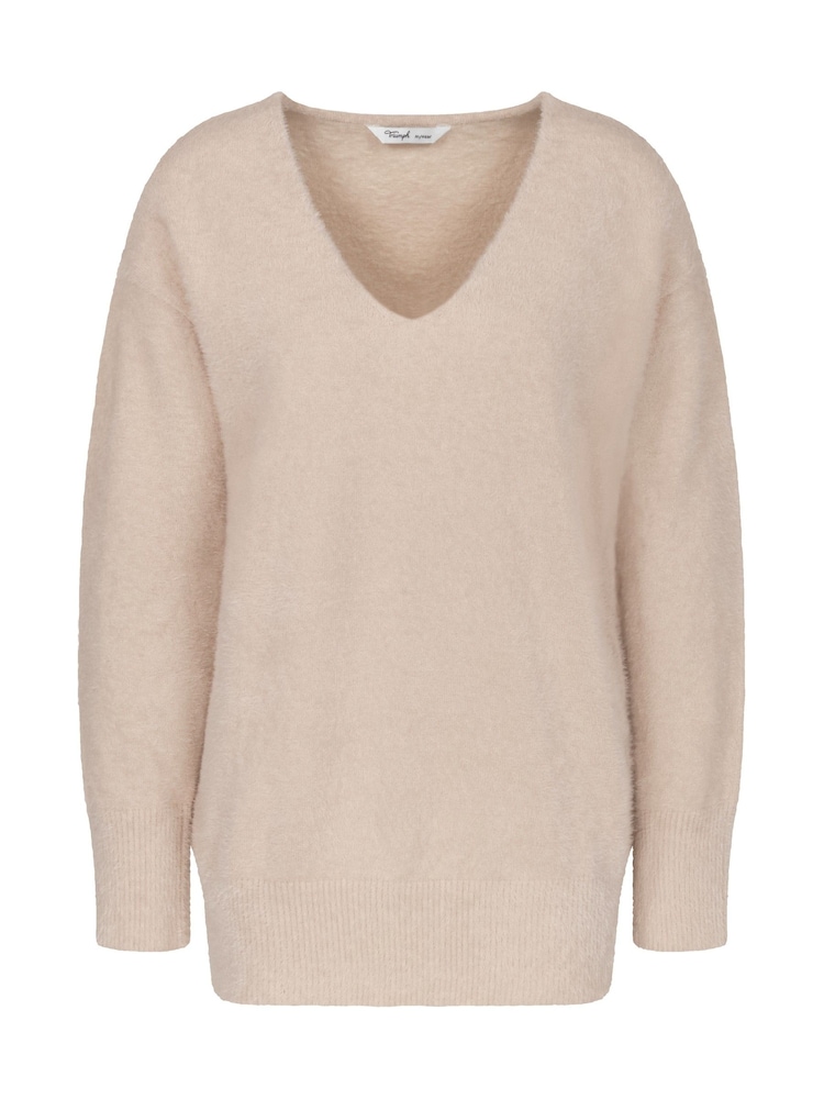 Triumph Cream Smart Thermal V-Neck Sweater - Image 5 of 5