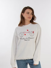 Brands In White Mickey Mouse Love Hands Women Disney Sweatshirt - Image 1 of 3