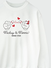 Brands In White Mickey Mouse Love Hands Women Disney Sweatshirt - Image 3 of 3