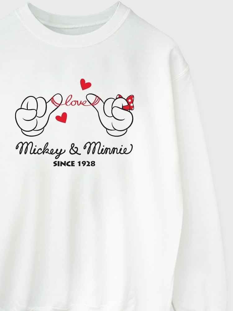 Brands In White Mickey Mouse Love Hands Women Disney Sweatshirt - Image 3 of 3