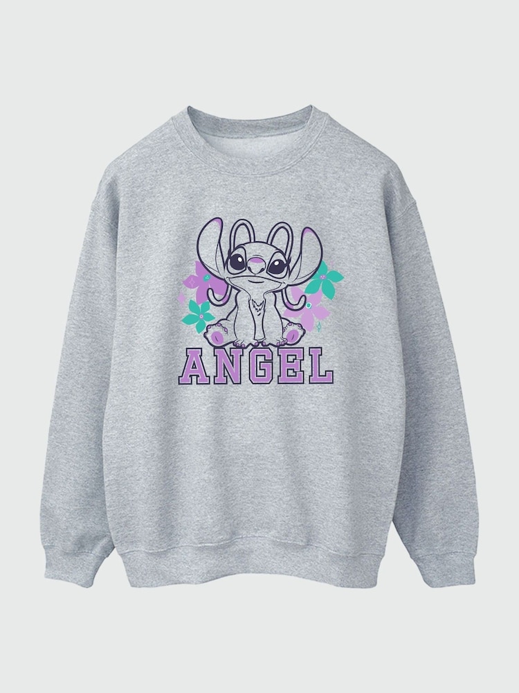 Brands In Grey Lilo & Stitch Angel Women Heather Sweatshirt - Image 2 of 3