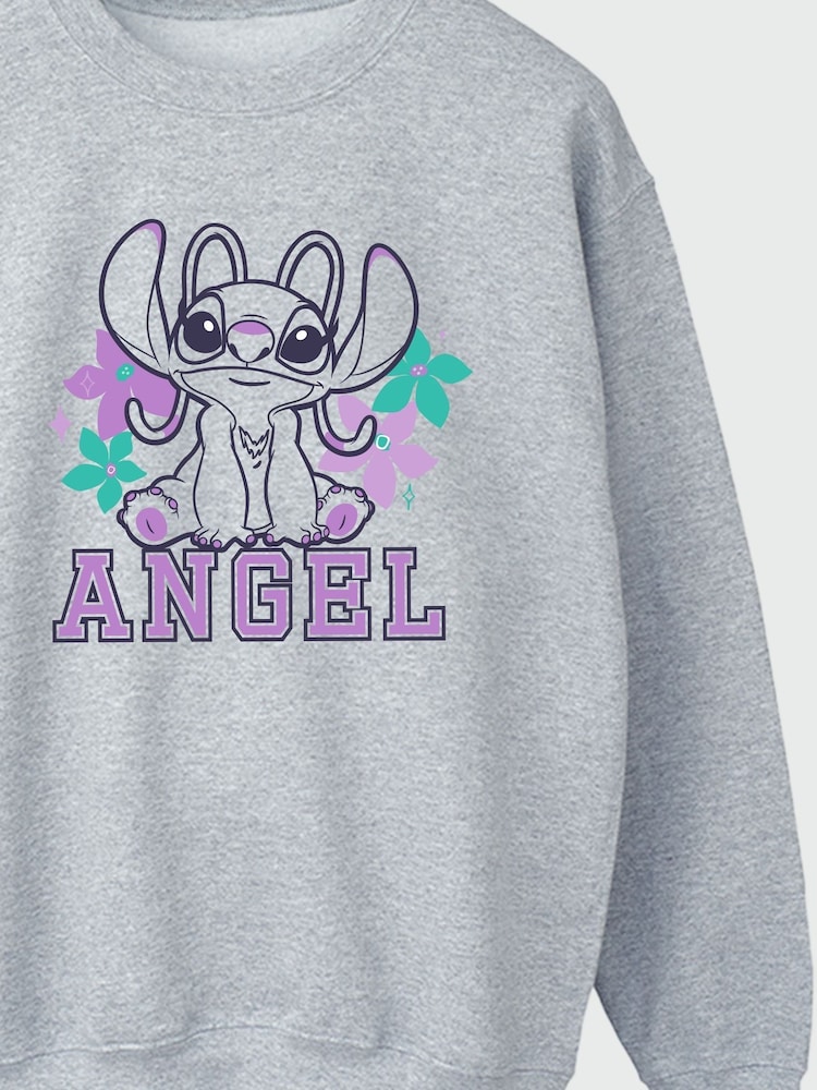 Brands In Grey Lilo & Stitch Angel Women Heather Sweatshirt - Image 3 of 3