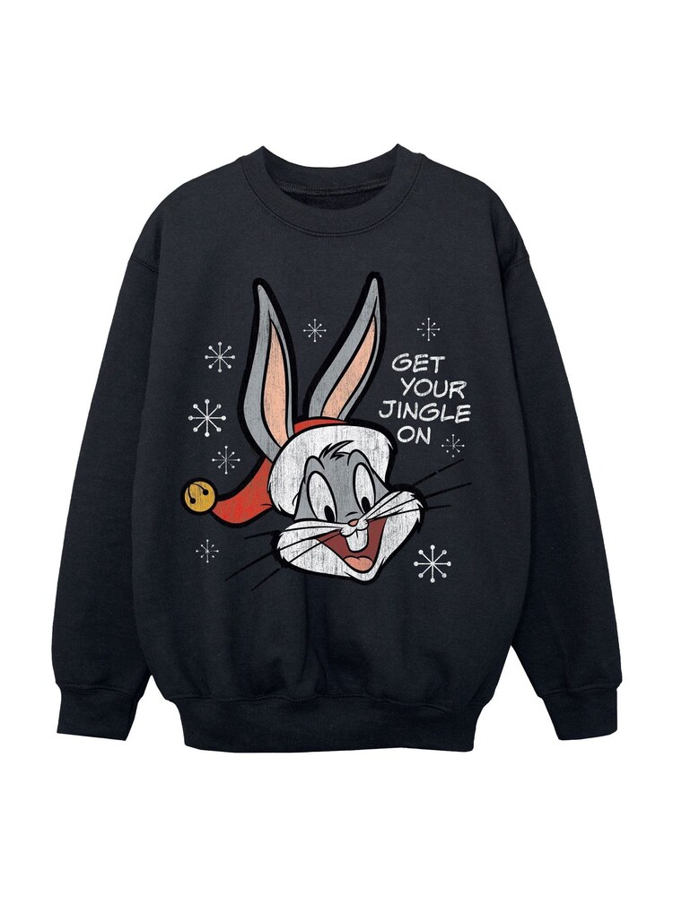 Brands In Black Boys Looney Tunes Bugs Bunny Christmas 100% Cotton Sweatshirt - Image 3 of 4