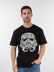 Brands In Black Mens Star Wars Stormtrooper Text Head 100% Cotton T-Shirt - Image 1 of 3