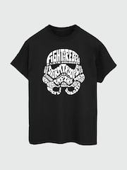Brands In Black Mens Star Wars Stormtrooper Text Head 100% Cotton T-Shirt - Image 2 of 3