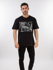 Brands In Black Star Wars Anime Plane 100% Cotton T-Shirt - Image 1 of 3