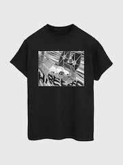 Brands In Black Star Wars Anime Plane 100% Cotton T-Shirt - Image 2 of 3