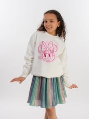Brands In White Girls Minnie Mouse Bold Style Disney 100% Cottton Sweatshirt - Image 1 of 3