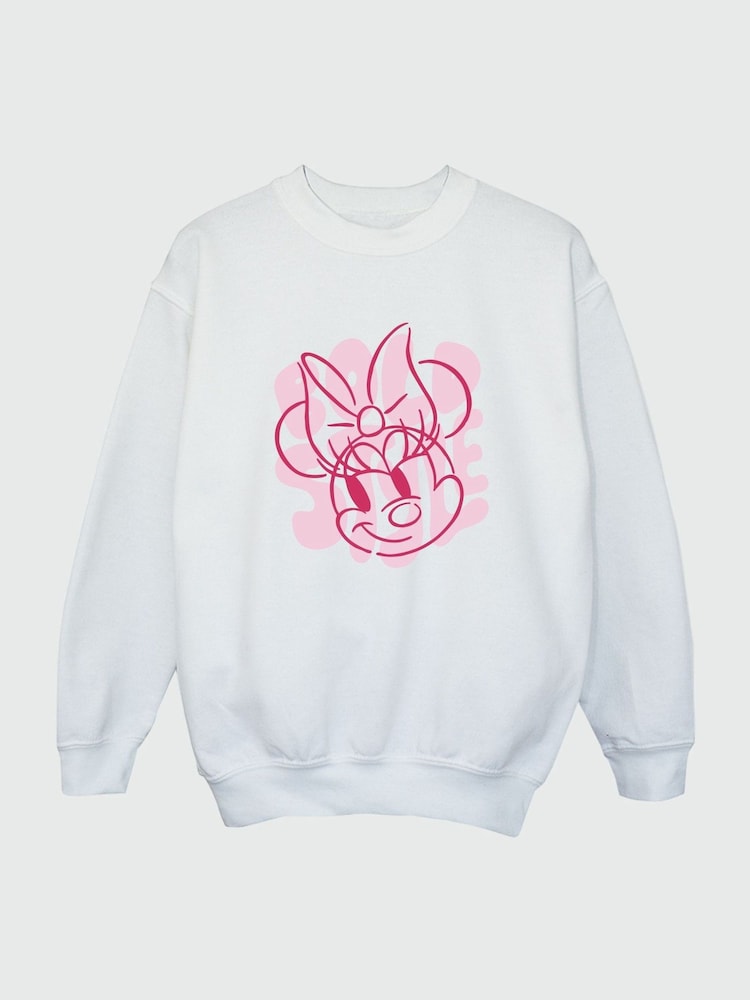 Brands In White Girls Minnie Mouse Bold Style Disney 100% Cottton Sweatshirt - Image 2 of 3