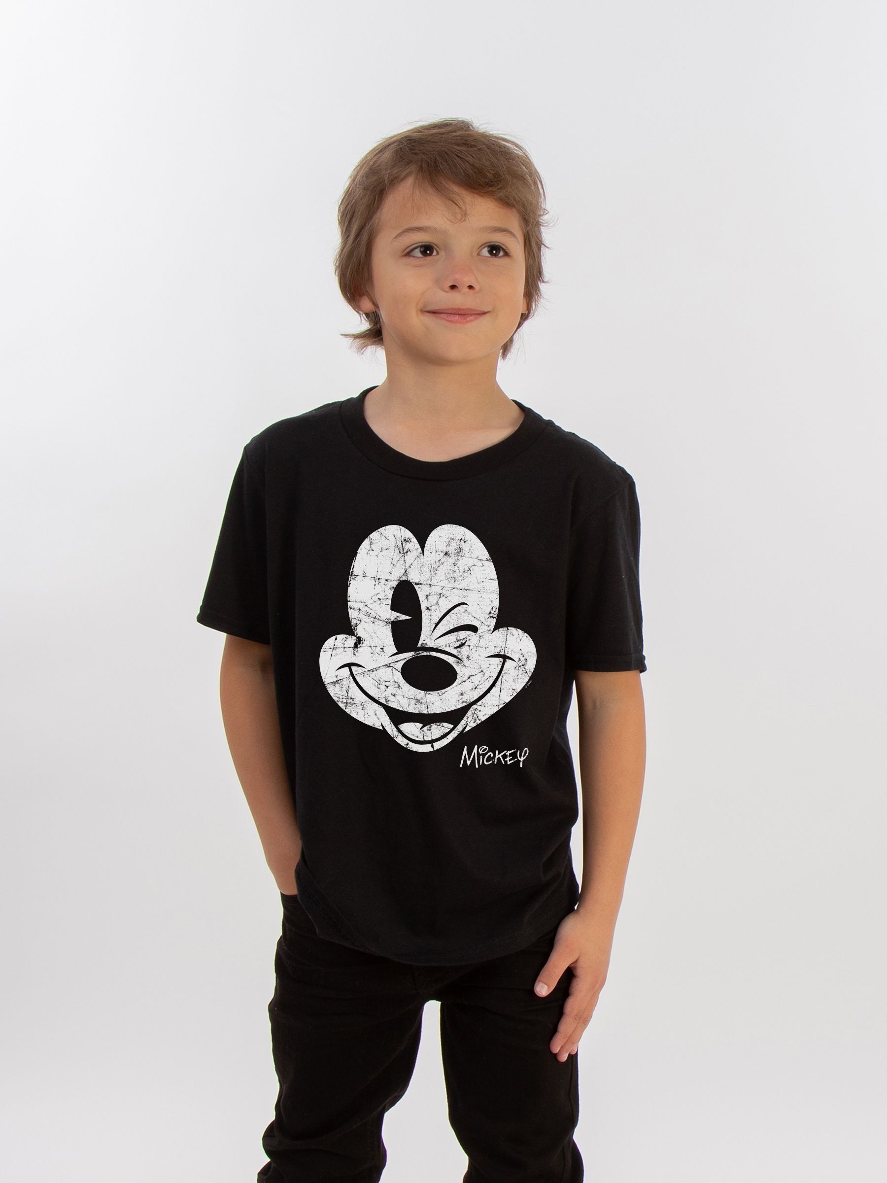 Buy Brands In Black Boys Mickey Mouse Disney 100 Cotton T Shirt from the Next UK online shop