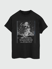 Brands In Black Mens Star Wars New Hope Poster 100% Cotton T-Shirt - Image 2 of 3