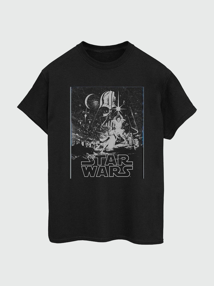 Brands In Black Mens Star Wars New Hope Poster 100% Cotton T-Shirt - Image 2 of 3