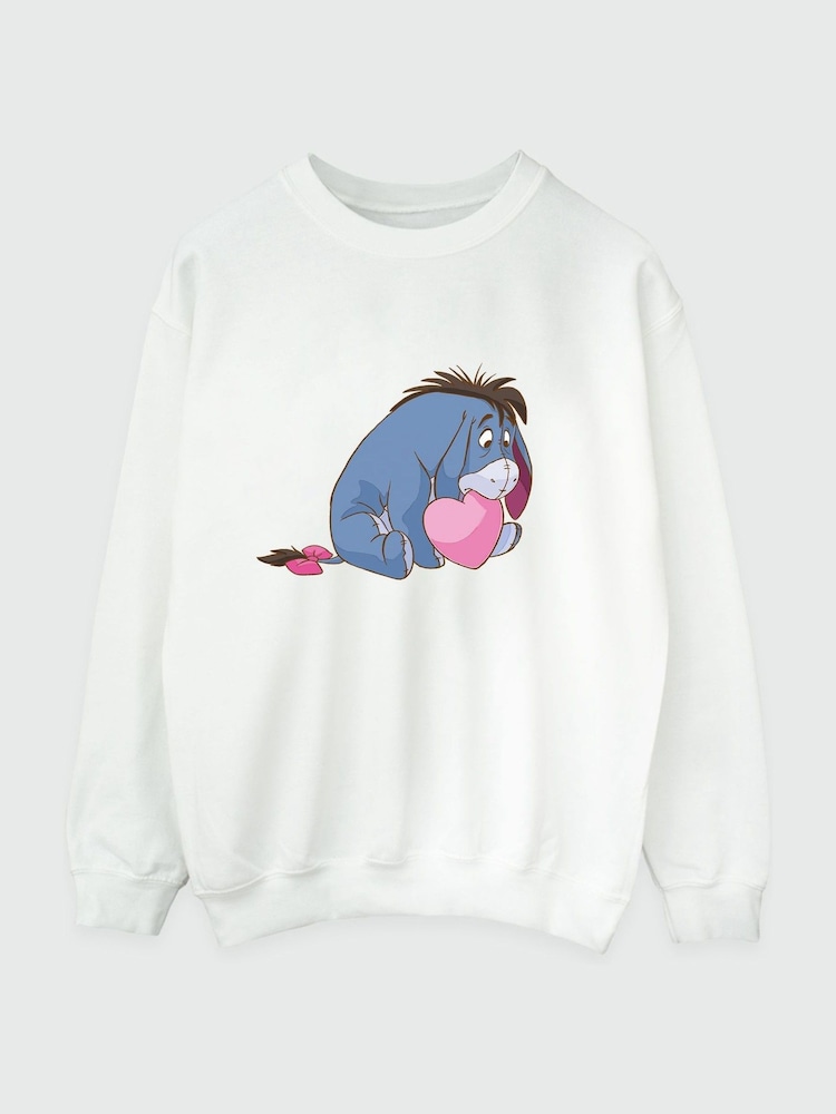 Brands In White Winnie The Pooh Eeyore Heart Mouth Women Sweatshirt - Image 2 of 3