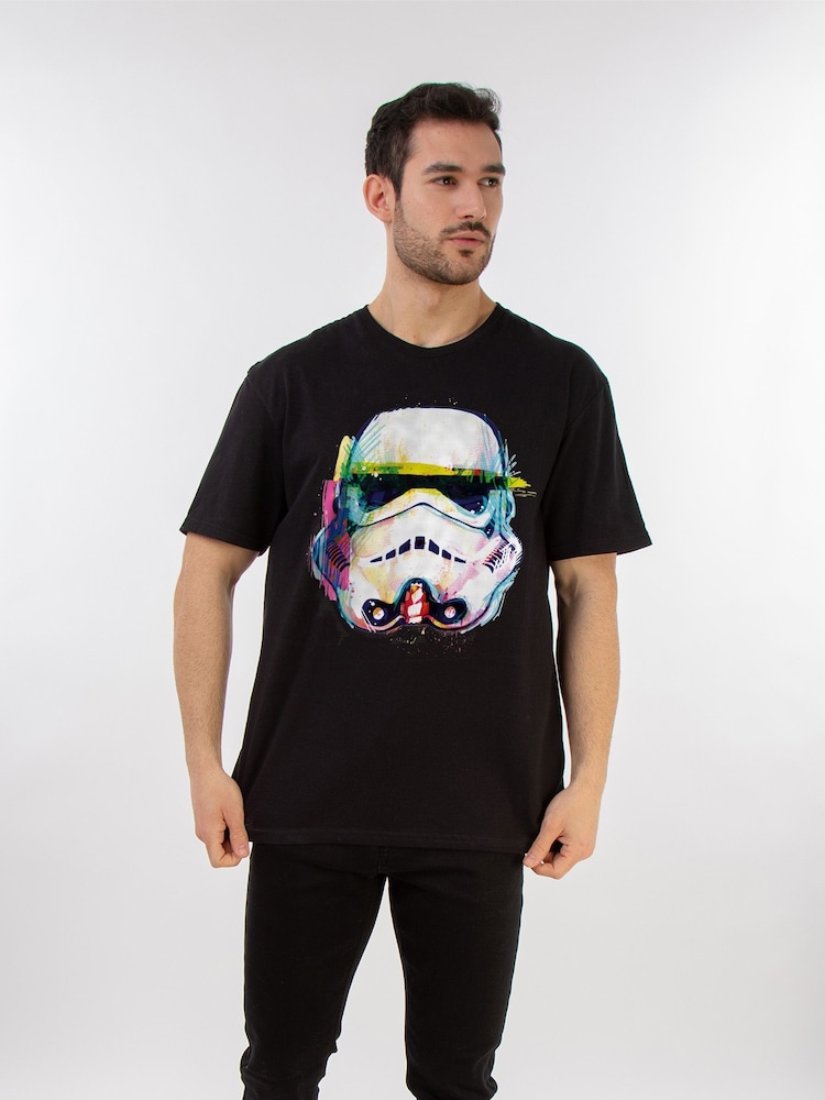 Brands In Black 100% Cotton Star Wars Command Stormtrooper Art Mens T-Shirt - Image 1 of 3