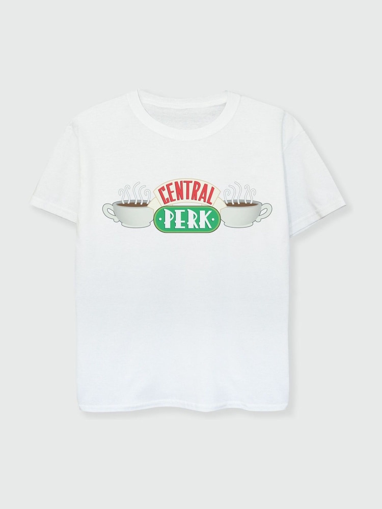 Brands In White 100% Cotton Friends Central Perk Girls T-Shirt - Image 2 of 2