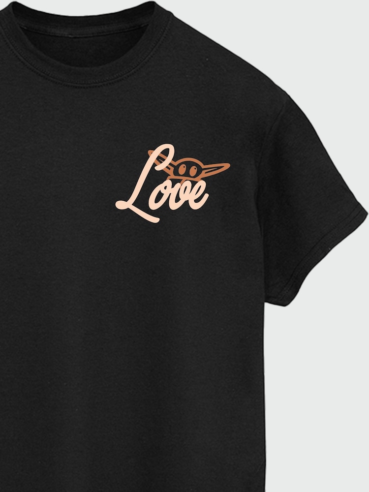 Brands In Black Women Boyfriend Fit Star Wars Mandalorian Grogu Mood Heather T-Shirt - Image 3 of 3
