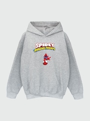 Brands In Grey Spider-Man Hanging Upside Down Boys Heather Hoodie - Image 2 of 3
