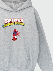 Brands In Grey Spider-Man Hanging Upside Down Boys Heather Hoodie - Image 3 of 3