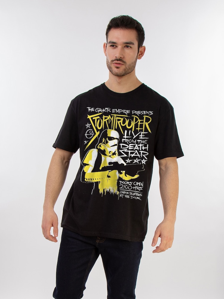 Brands In Black 100% Cotton Star Wars Rock Poster Stormtrooper Mens T-Shirt - Image 1 of 3