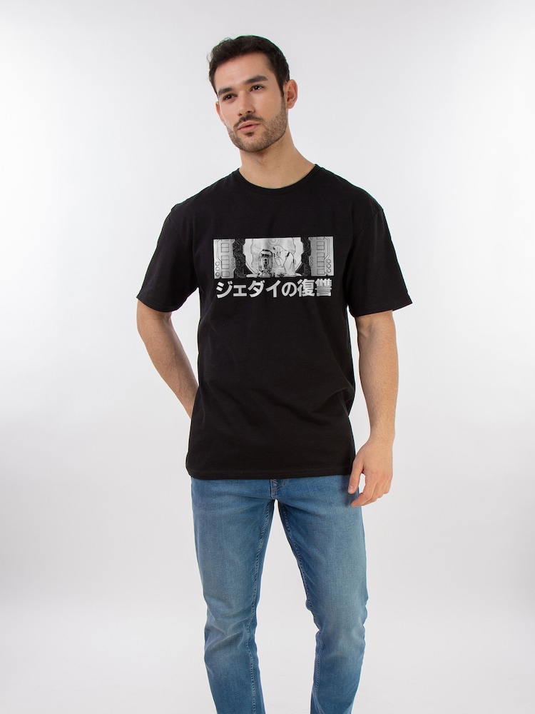 Brands In Black 100% Cotton Star Wars Jedi Japanese T-Shirt - Image 1 of 3