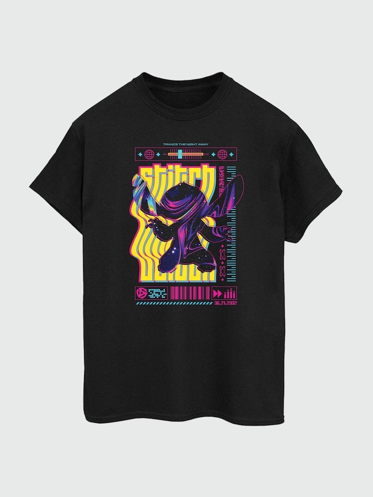 Brands In Black 100% Cotton Lilo and Stitch Collegial Pastel Women Boyfriend Fit T-Shirt - Image 2 of 3
