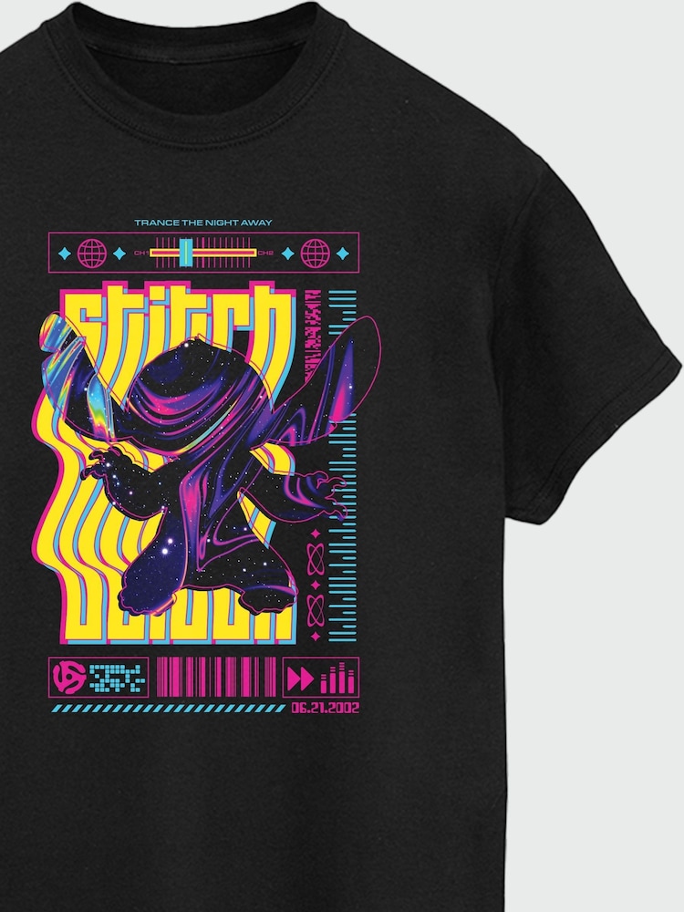 Brands In Black 100% Cotton Lilo and Stitch Collegial Pastel Women Boyfriend Fit T-Shirt - Image 3 of 3