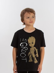 Brands In Black 100% Cotton Guardians Of The Galaxy Vol.2 I Am Groot Scribbles Boys T-Shirt - Image 1 of 2