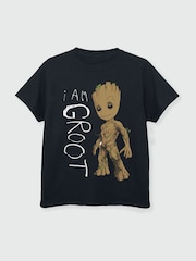Brands In Black 100% Cotton Guardians Of The Galaxy Vol.2 I Am Groot Scribbles Boys T-Shirt - Image 2 of 2