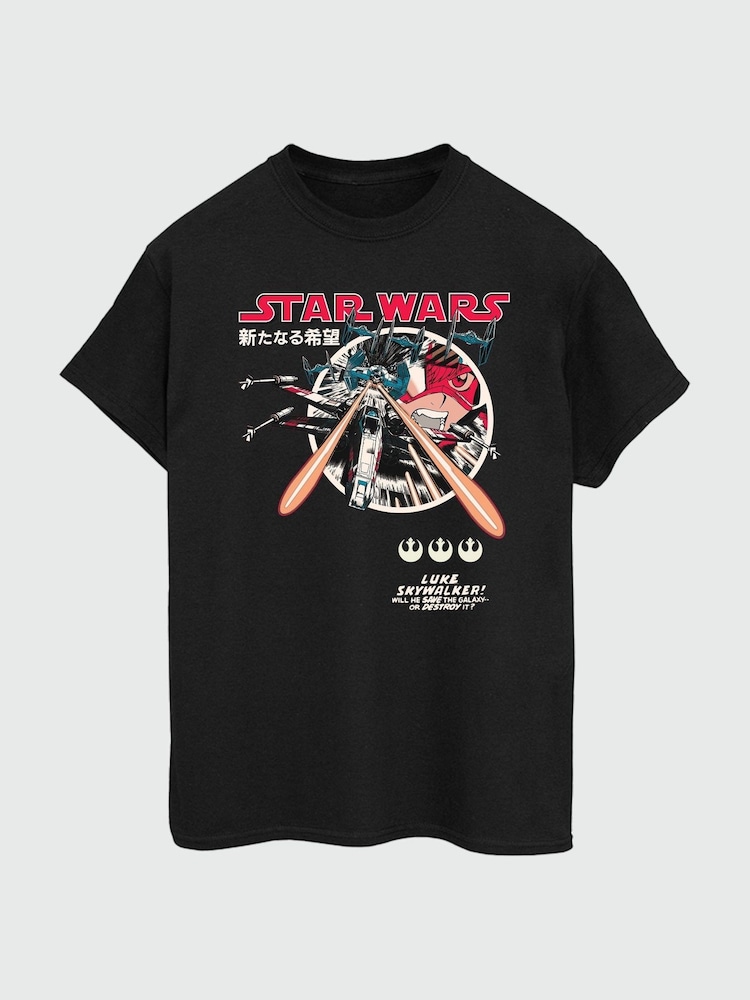 Brands In Black 100% Cotton Star Wars Classic Luke Manga Mens T-Shirt - Image 2 of 3