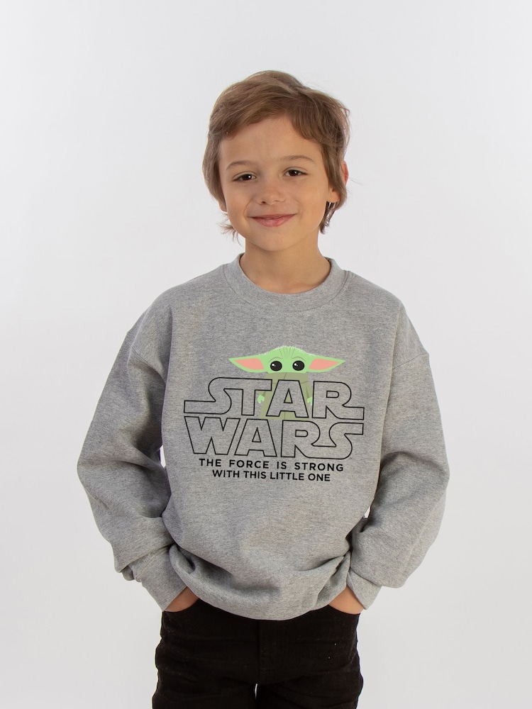 Brands In Grey Baby Boys Yoda Star Wars The Mandalorian Heather Sweatshirt - Image 1 of 3