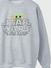 Brands In Grey Baby Boys Yoda Star Wars The Mandalorian Heather Sweatshirt - Image 3 of 3