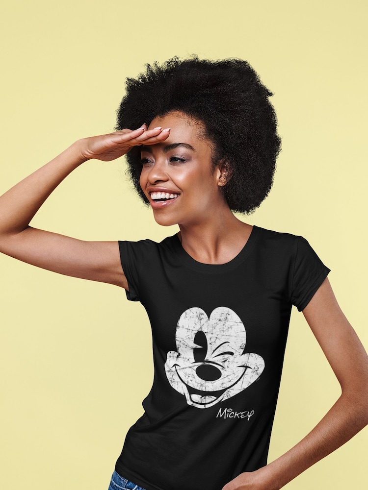 Brands In Black Women Mickey Mouse Disney 100% Cotton T-Shirt - Image 1 of 1