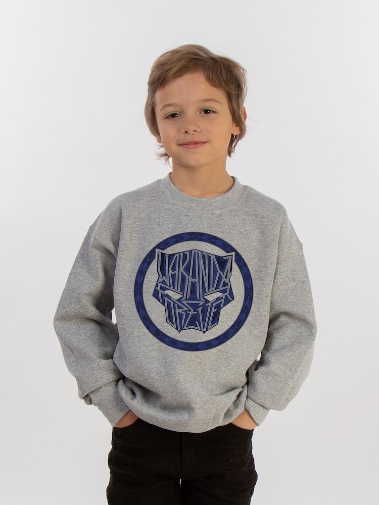 Brands In Grey Marvel Wakanda Forever Icon Boys Heather Sweatshirt - Image 1 of 3