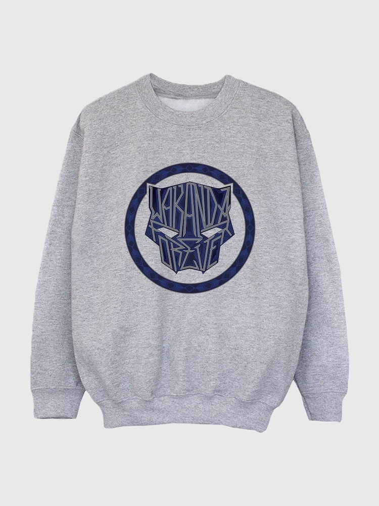 Brands In Grey Marvel Wakanda Forever Icon Boys Heather Sweatshirt - Image 2 of 3 Brands In Grey Marvel Wakanda Forever Icon Boys Heather Sweatshirt - Image 2 of 3