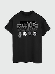 Brands In Black Mens Star Wars Character Heads 100% Cotton T-Shirt - Image 2 of 3
