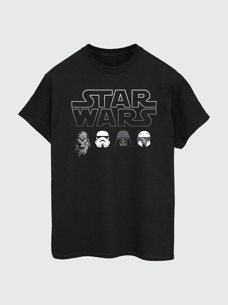 Brands In Black Mens Star Wars Character Heads 100% Cotton T-Shirt - Image 2 of 3